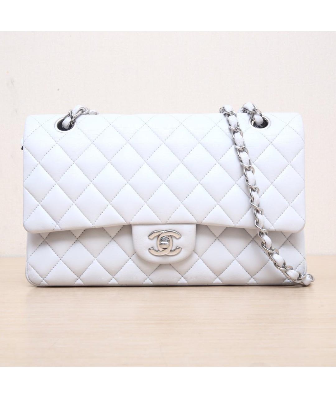 CHANEL Белая кожаная сумка через плечо, фото 3