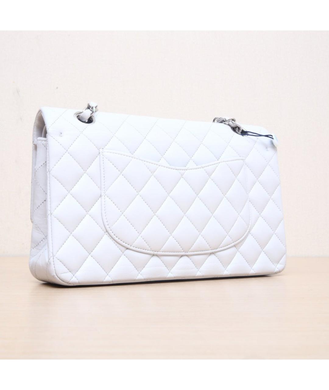 CHANEL Белая кожаная сумка через плечо, фото 6