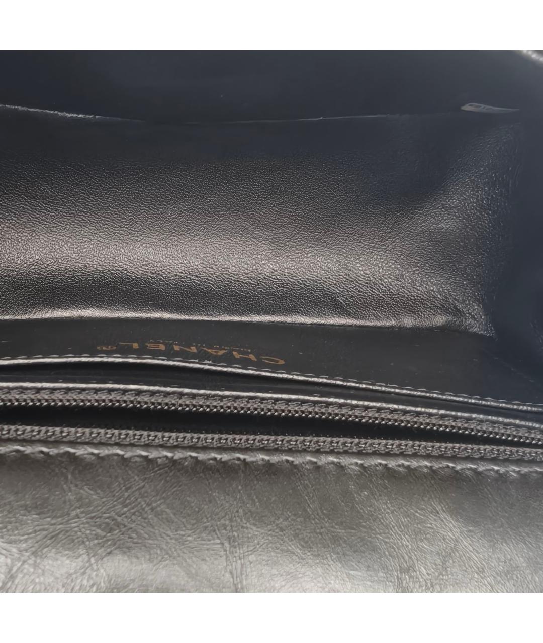 CHANEL Черная кожаная сумка через плечо, фото 8