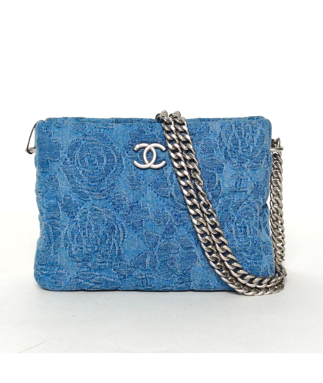 CHANEL Синяя деним сумка через плечо, фото 2