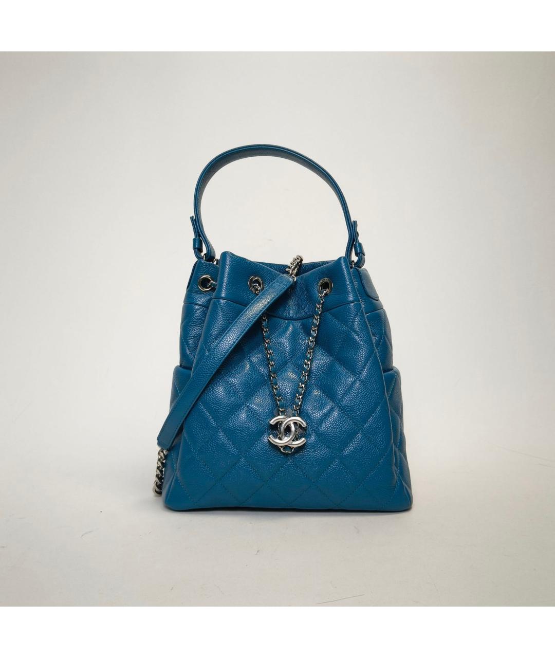 CHANEL Синяя кожаная сумка через плечо, фото 5