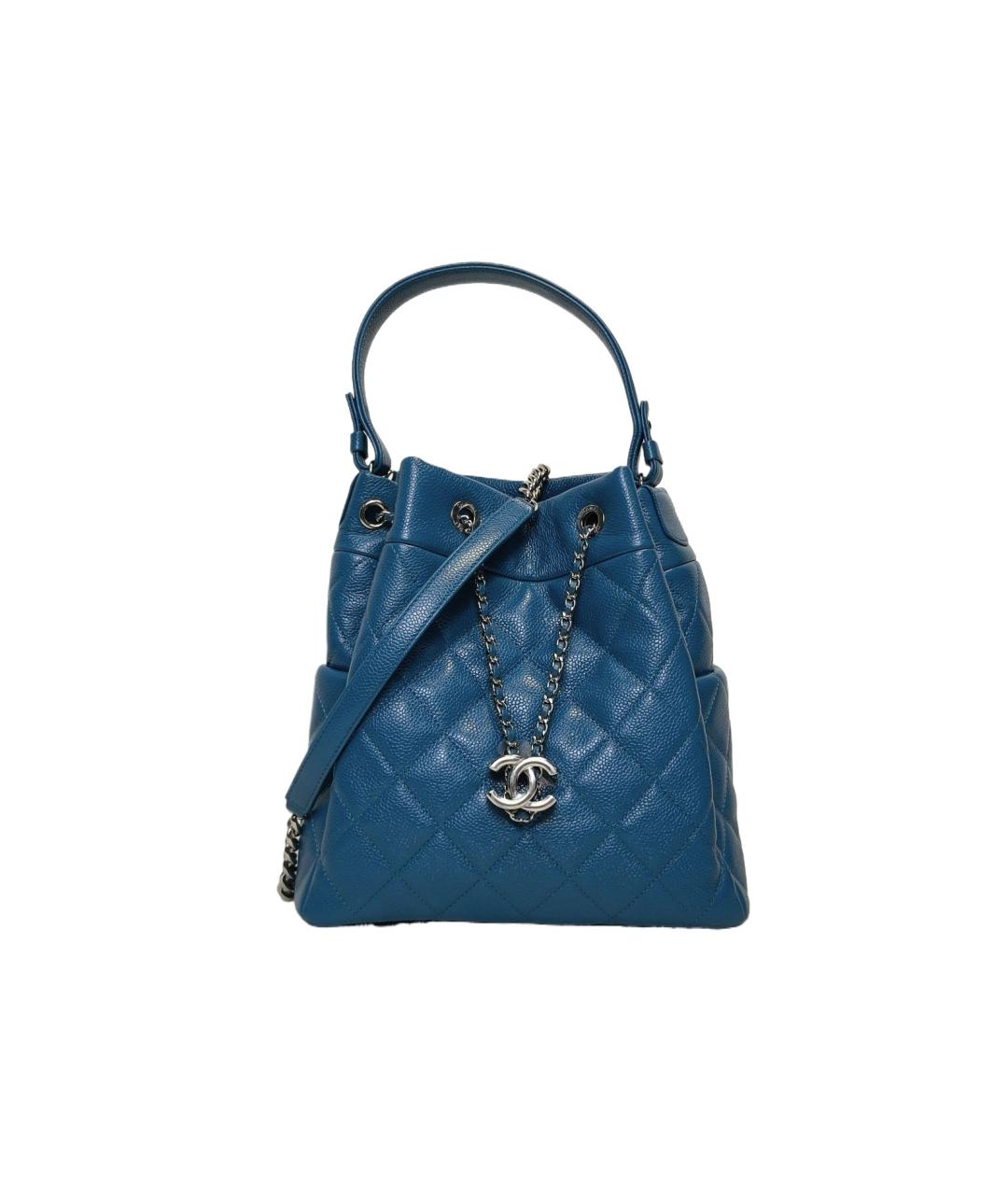 CHANEL Синяя кожаная сумка через плечо, фото 10