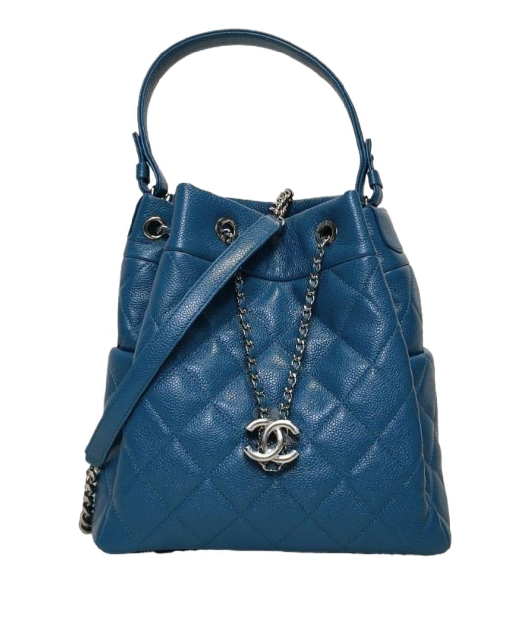 CHANEL Синяя кожаная сумка через плечо, фото 1
