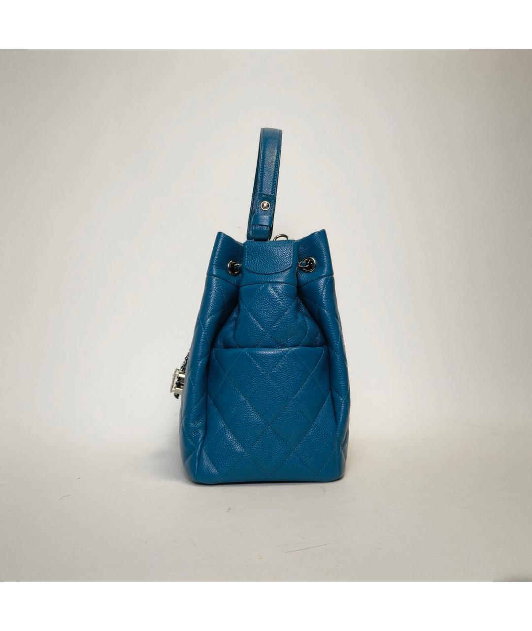 CHANEL Синяя кожаная сумка через плечо, фото 6