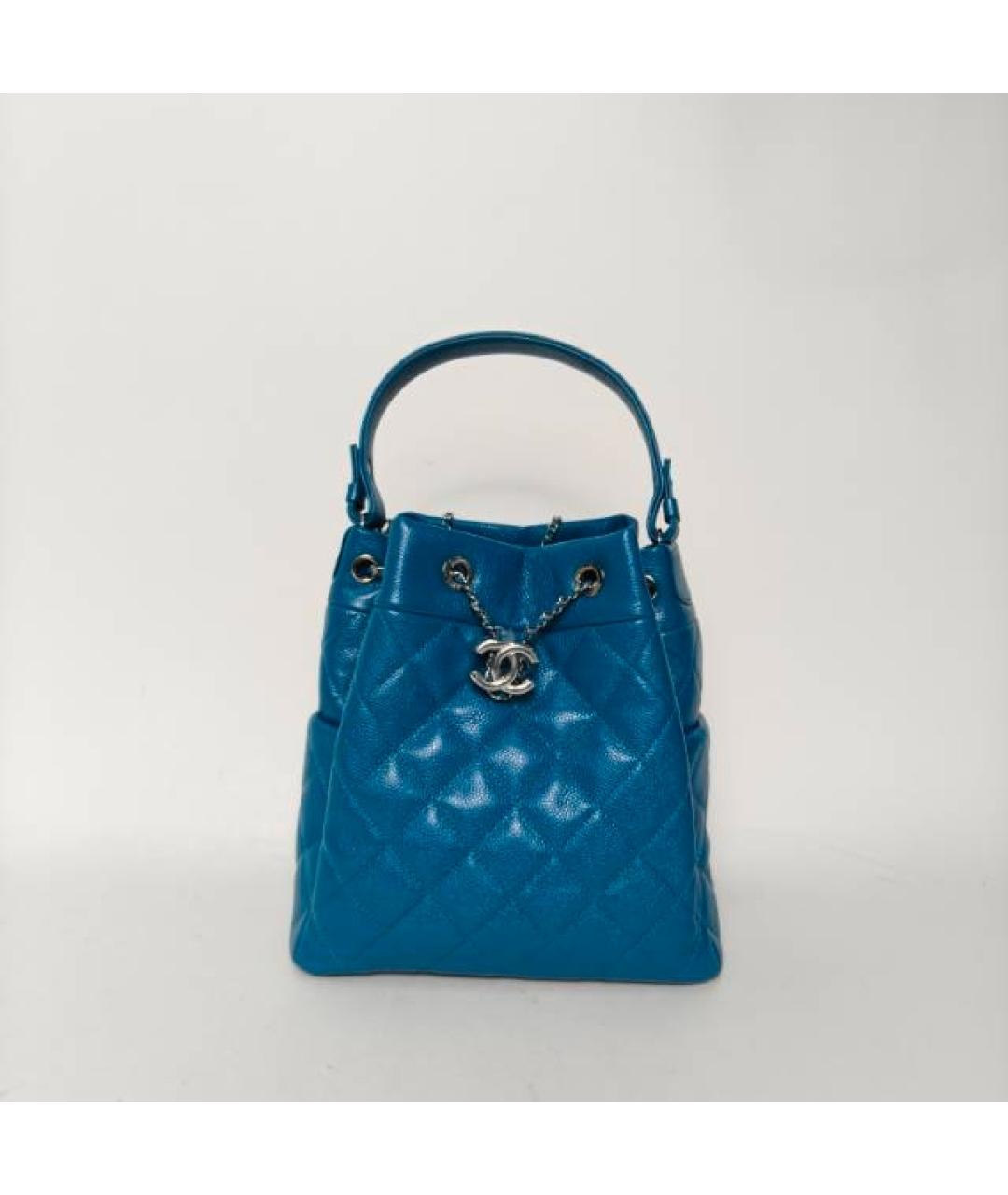 CHANEL Синяя кожаная сумка через плечо, фото 9