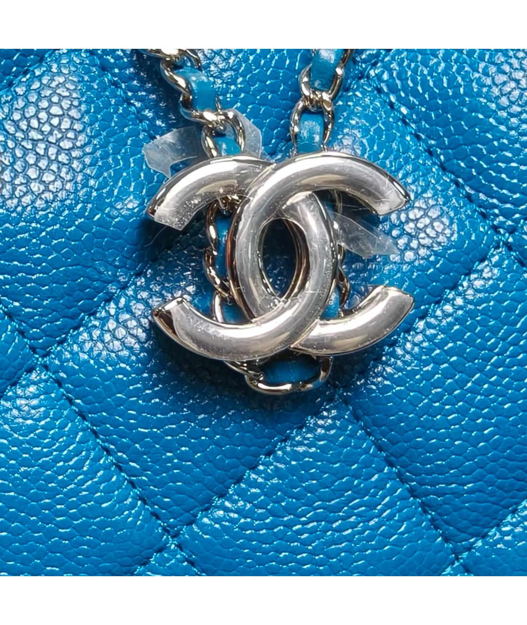 CHANEL Синяя кожаная сумка через плечо, фото 3