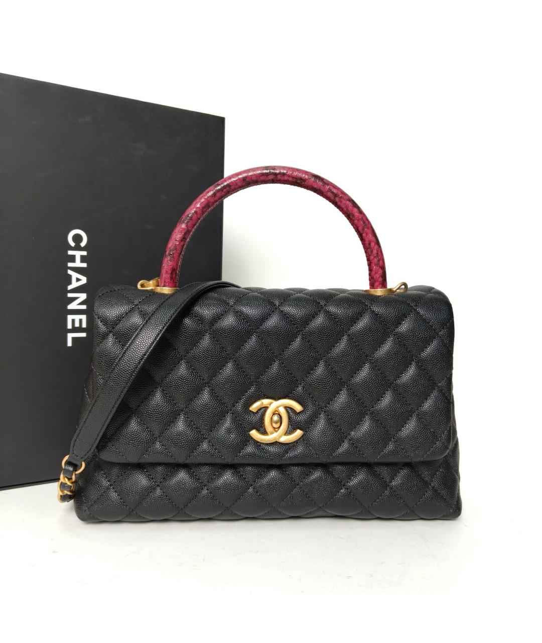 CHANEL Черная кожаная сумка через плечо, фото 9