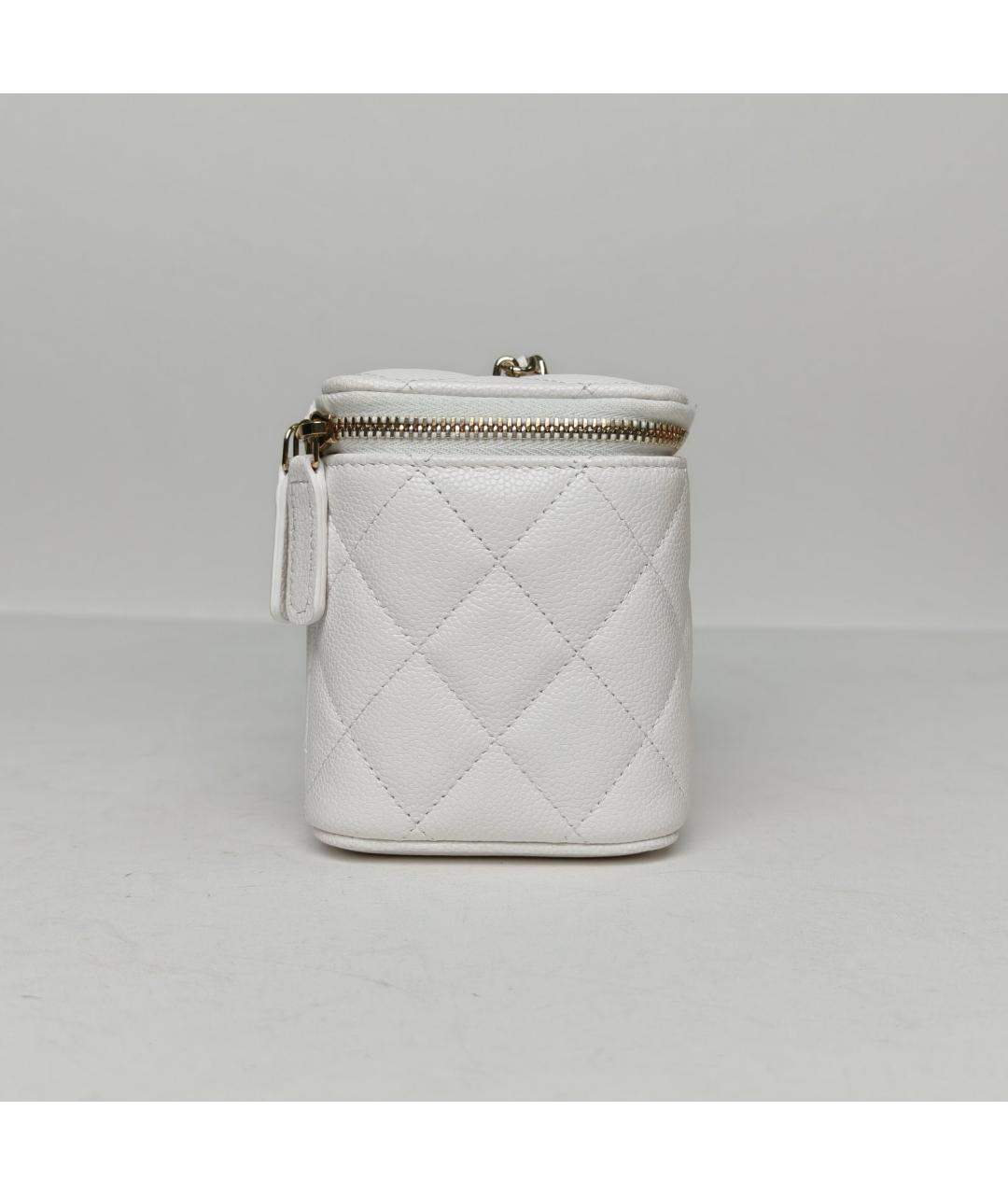CHANEL Белая кожаная сумка через плечо, фото 5