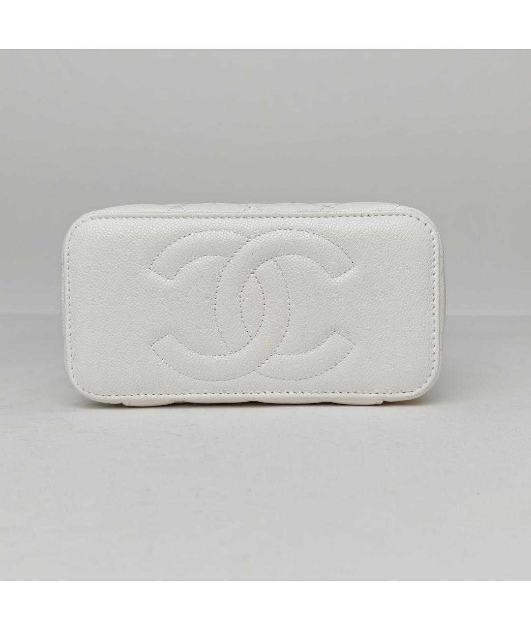 CHANEL Белая кожаная сумка через плечо, фото 6