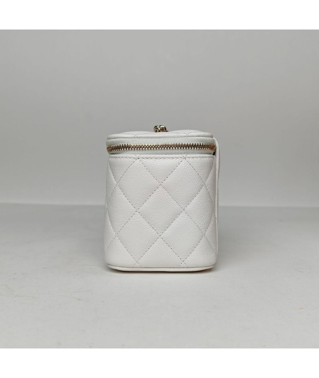 CHANEL Белая кожаная сумка через плечо, фото 3