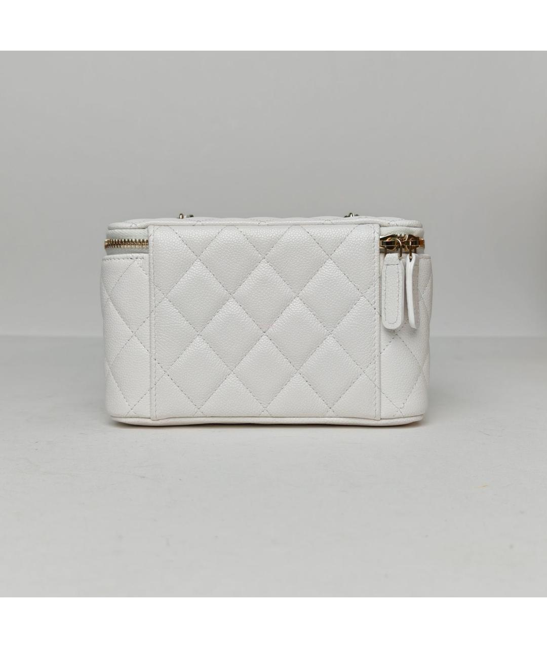 CHANEL Белая кожаная сумка через плечо, фото 4