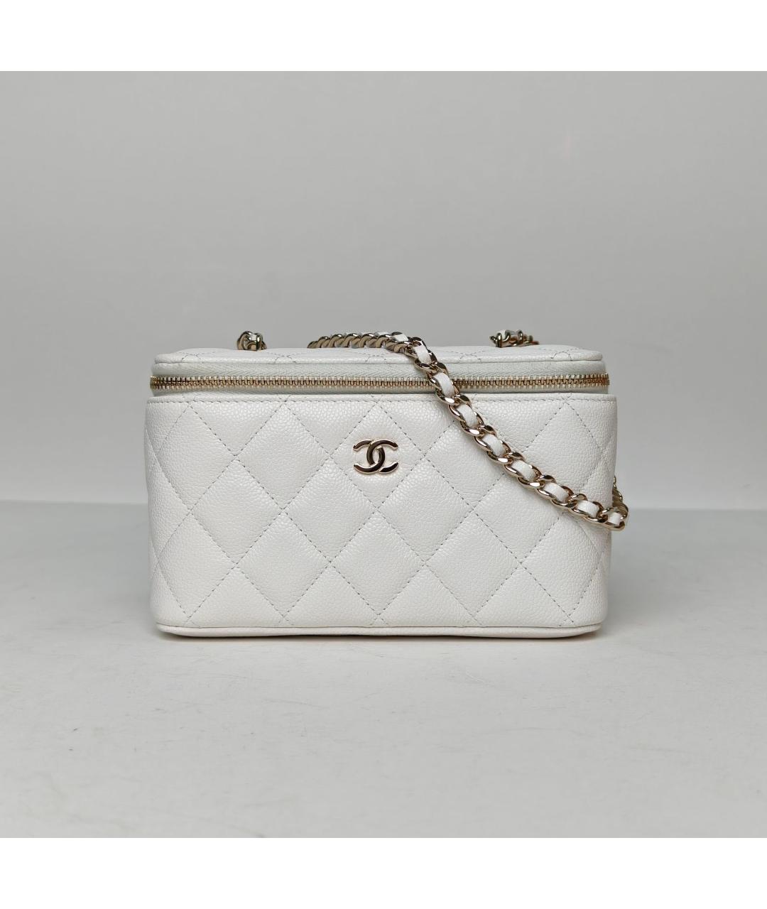 CHANEL Белая кожаная сумка через плечо, фото 2