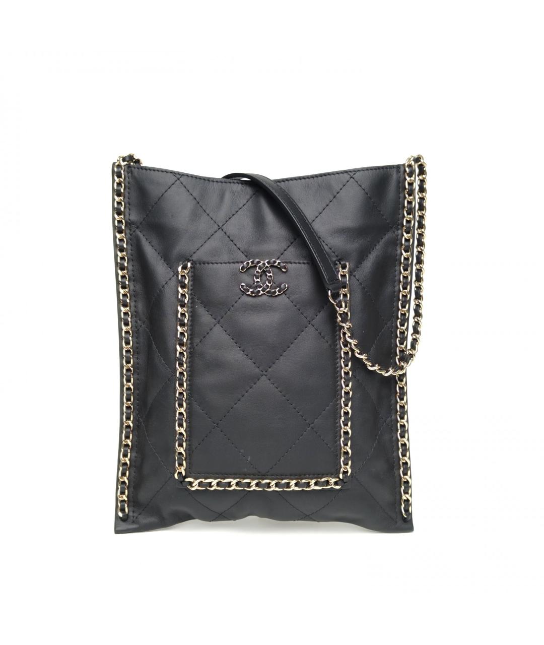 CHANEL Черная кожаная сумка через плечо, фото 2