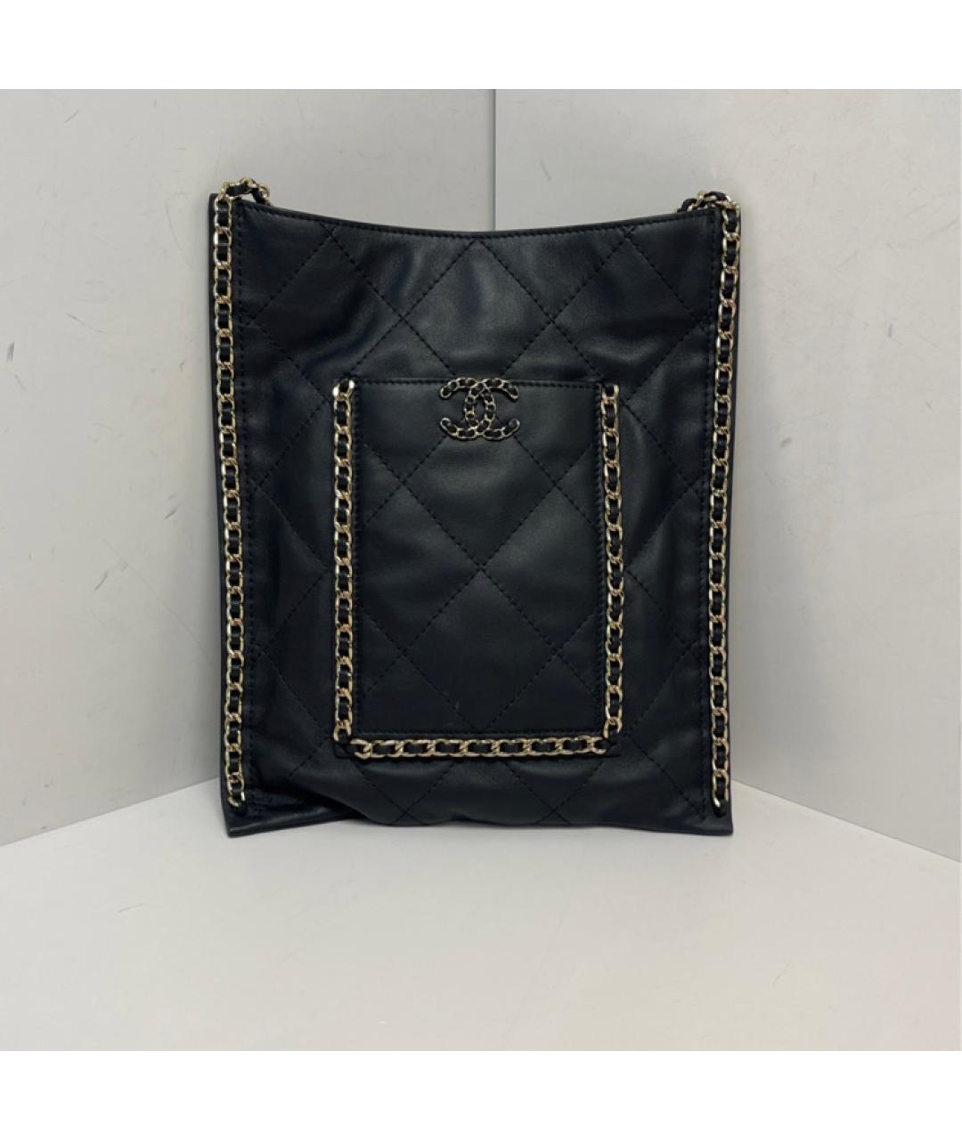 CHANEL Черная кожаная сумка через плечо, фото 3