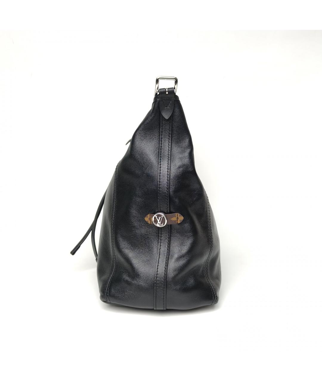 LOUIS VUITTON Черная кожаная сумка через плечо, фото 3