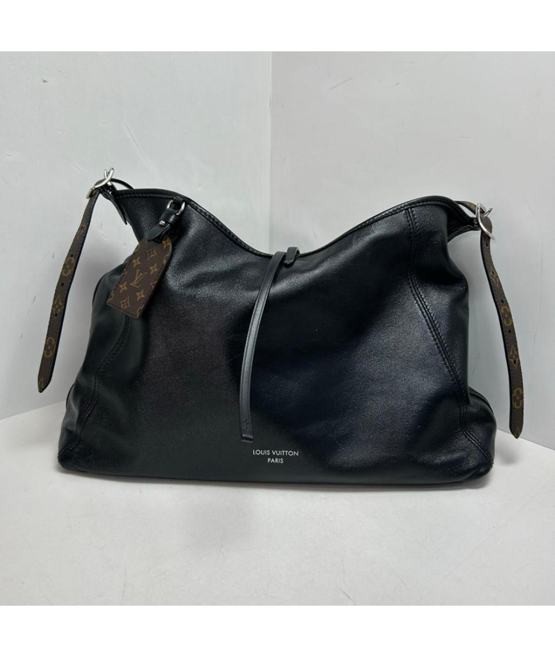 LOUIS VUITTON Черная кожаная сумка через плечо, фото 8