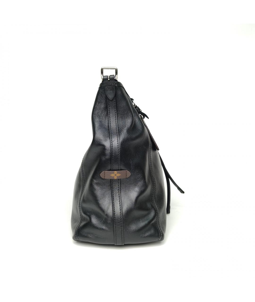 LOUIS VUITTON Черная кожаная сумка через плечо, фото 5