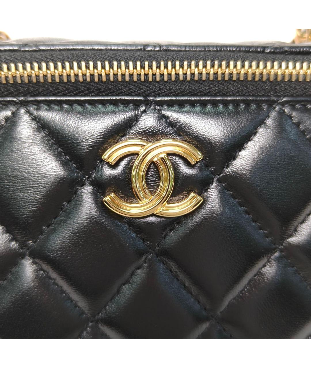 CHANEL Черная кожаная сумка через плечо, фото 6