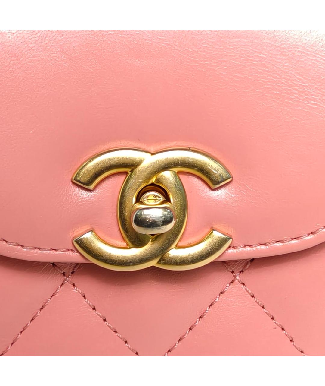 CHANEL Розовая кожаная сумка через плечо, фото 7