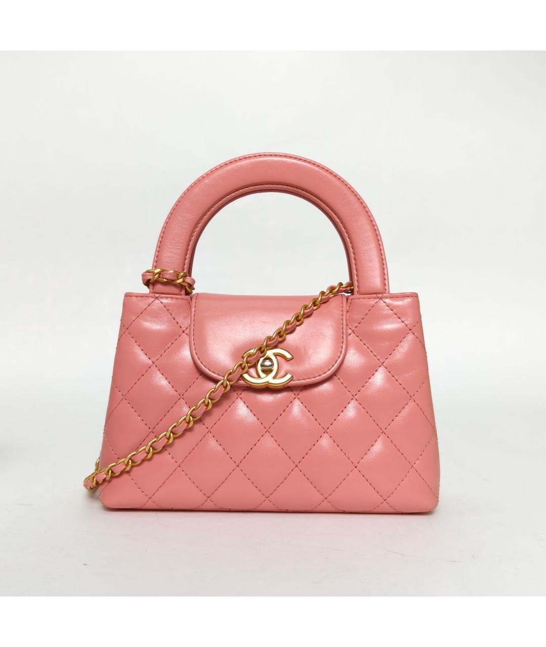 CHANEL Розовая кожаная сумка через плечо, фото 2
