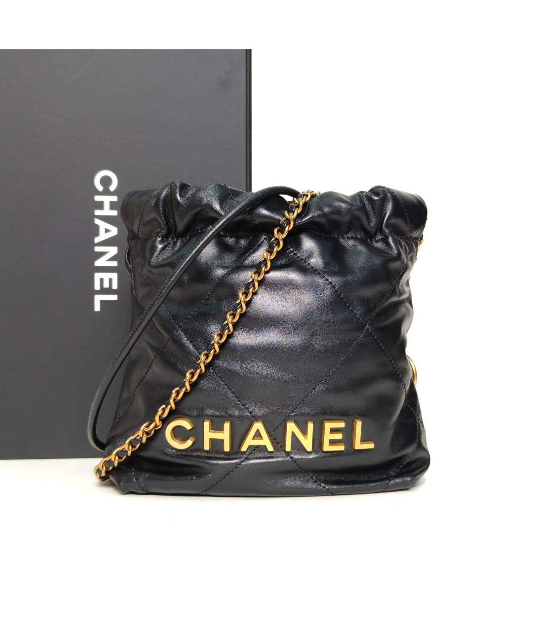 CHANEL Черная кожаная сумка тоут, фото 8