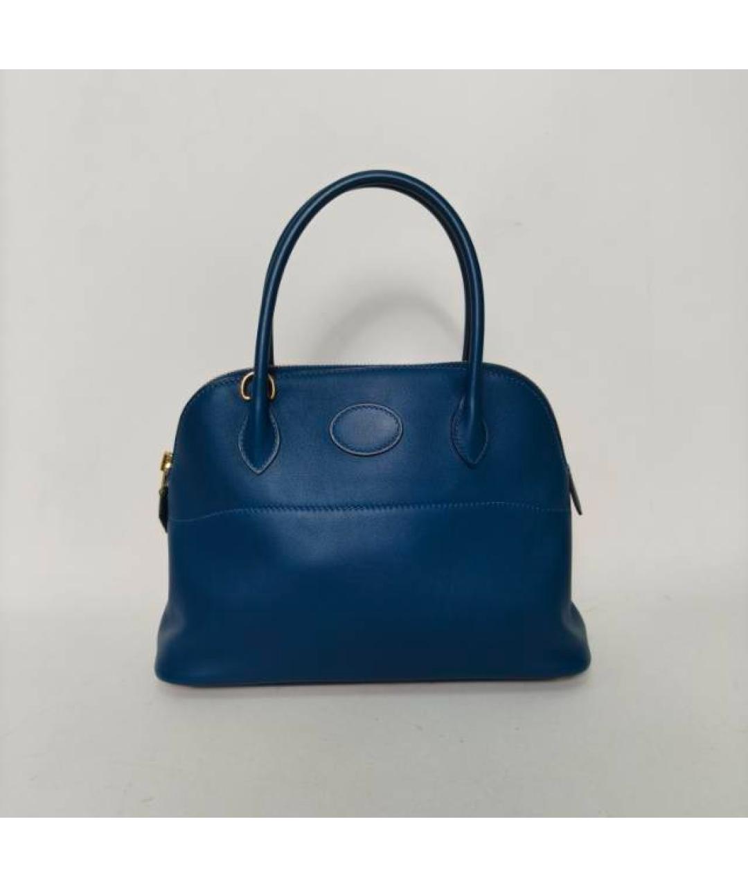 HERMES Синяя кожаная сумка через плечо, фото 8