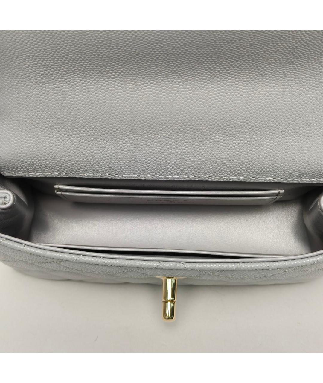 CHANEL Серая кожаная сумка через плечо, фото 8