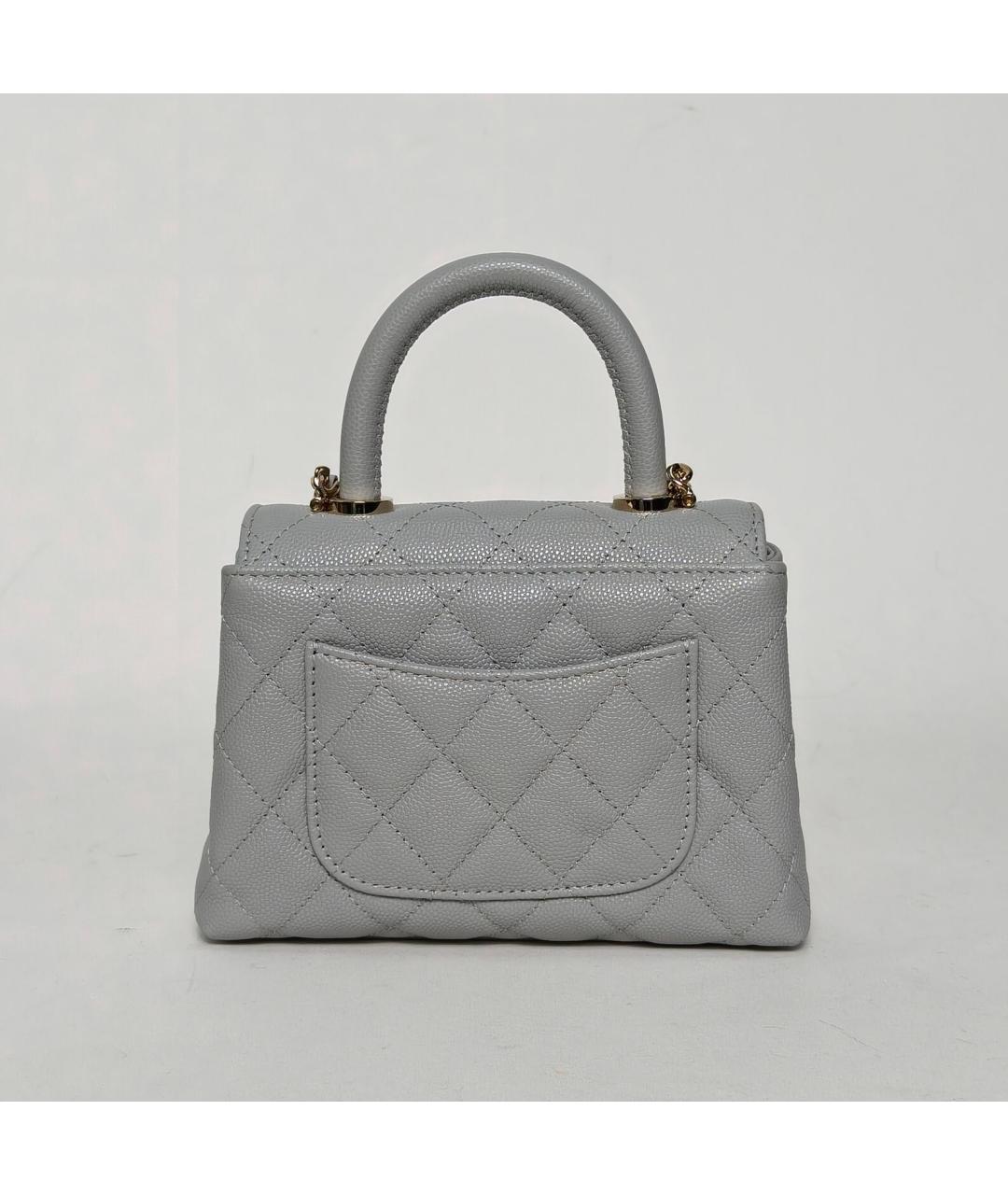 CHANEL Серая кожаная сумка через плечо, фото 4