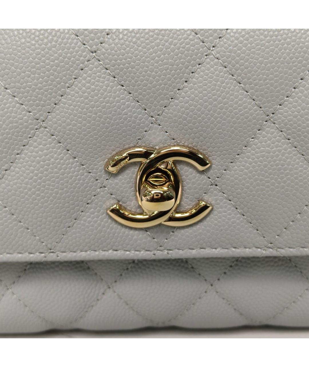 CHANEL Серая кожаная сумка через плечо, фото 7