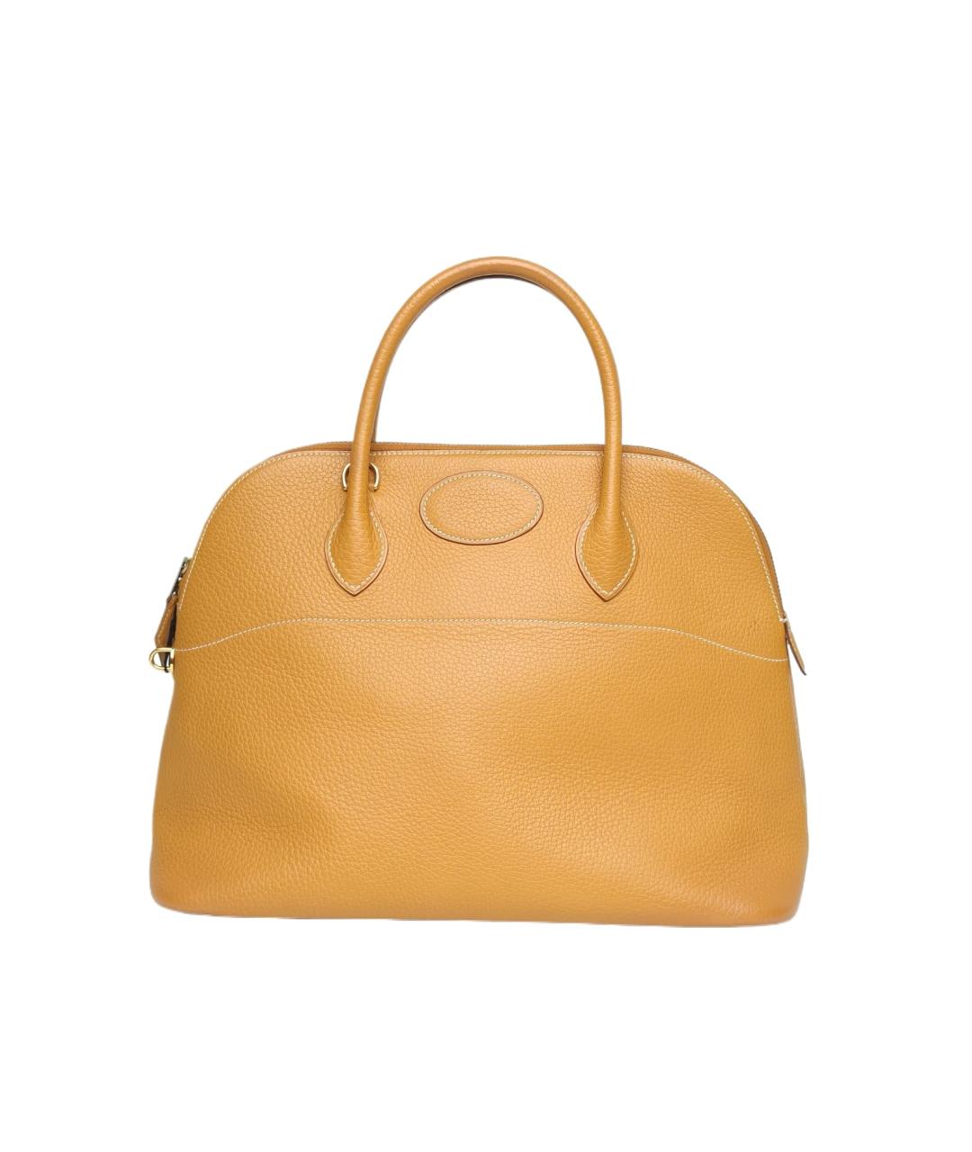 HERMES Желтая кожаная сумка через плечо, фото 1