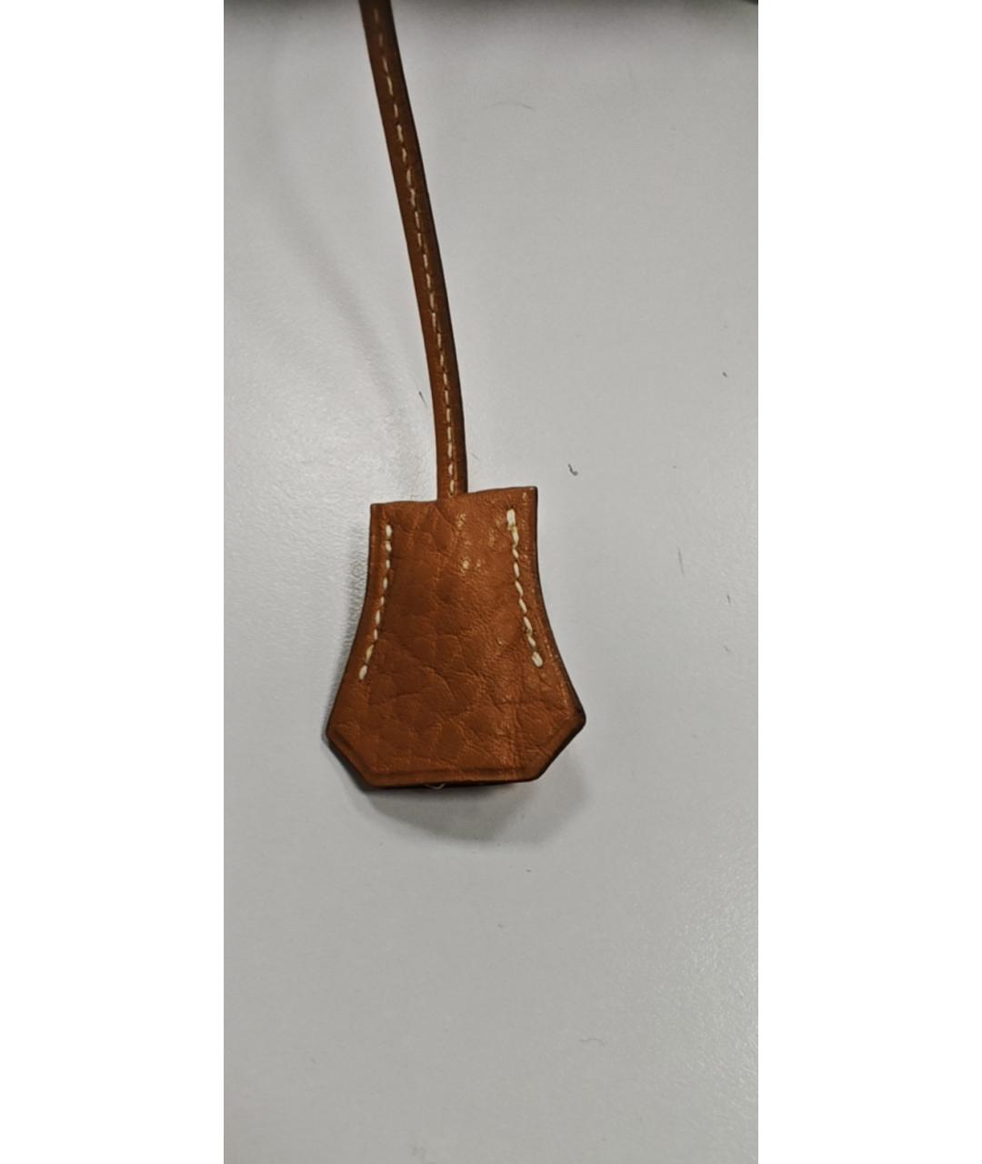 HERMES Желтая кожаная сумка через плечо, фото 6