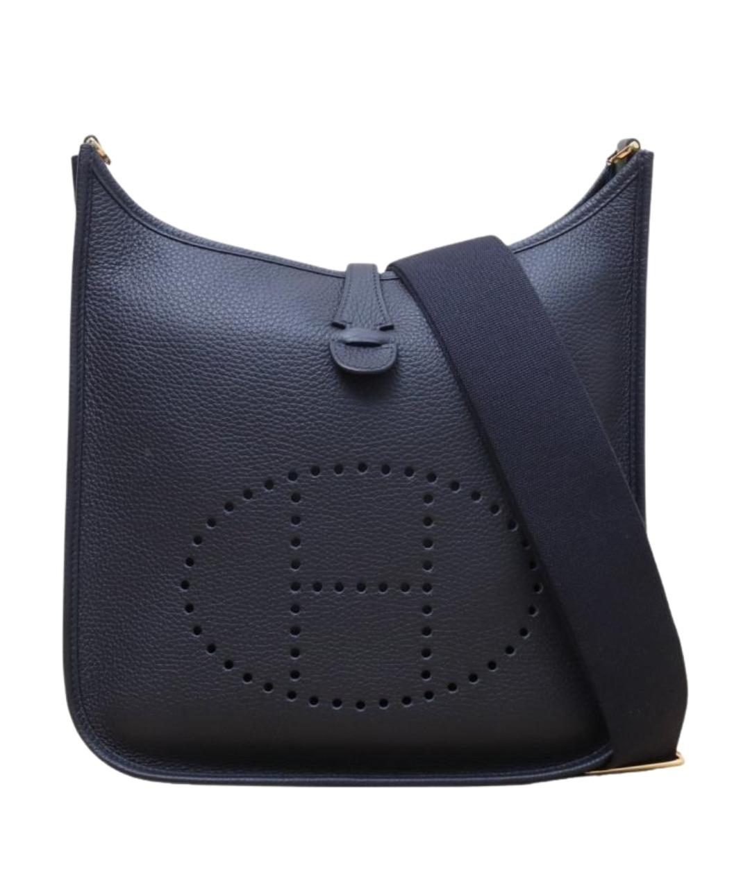 HERMES Черная кожаная сумка через плечо, фото 1