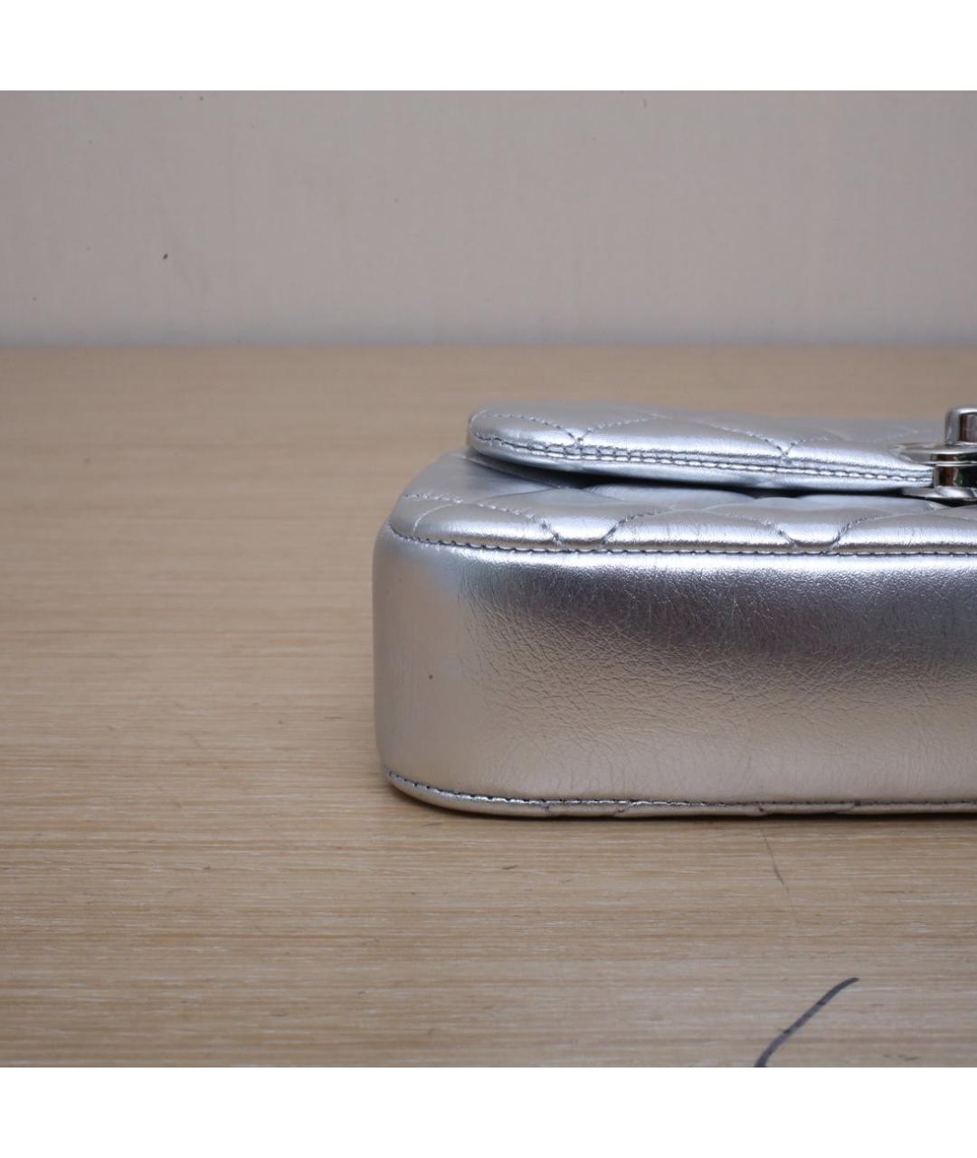 CHANEL Серебряная кожаная сумка через плечо, фото 9