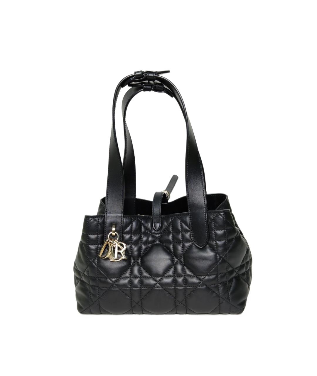 CHRISTIAN DIOR Черная кожаная сумка через плечо, фото 1