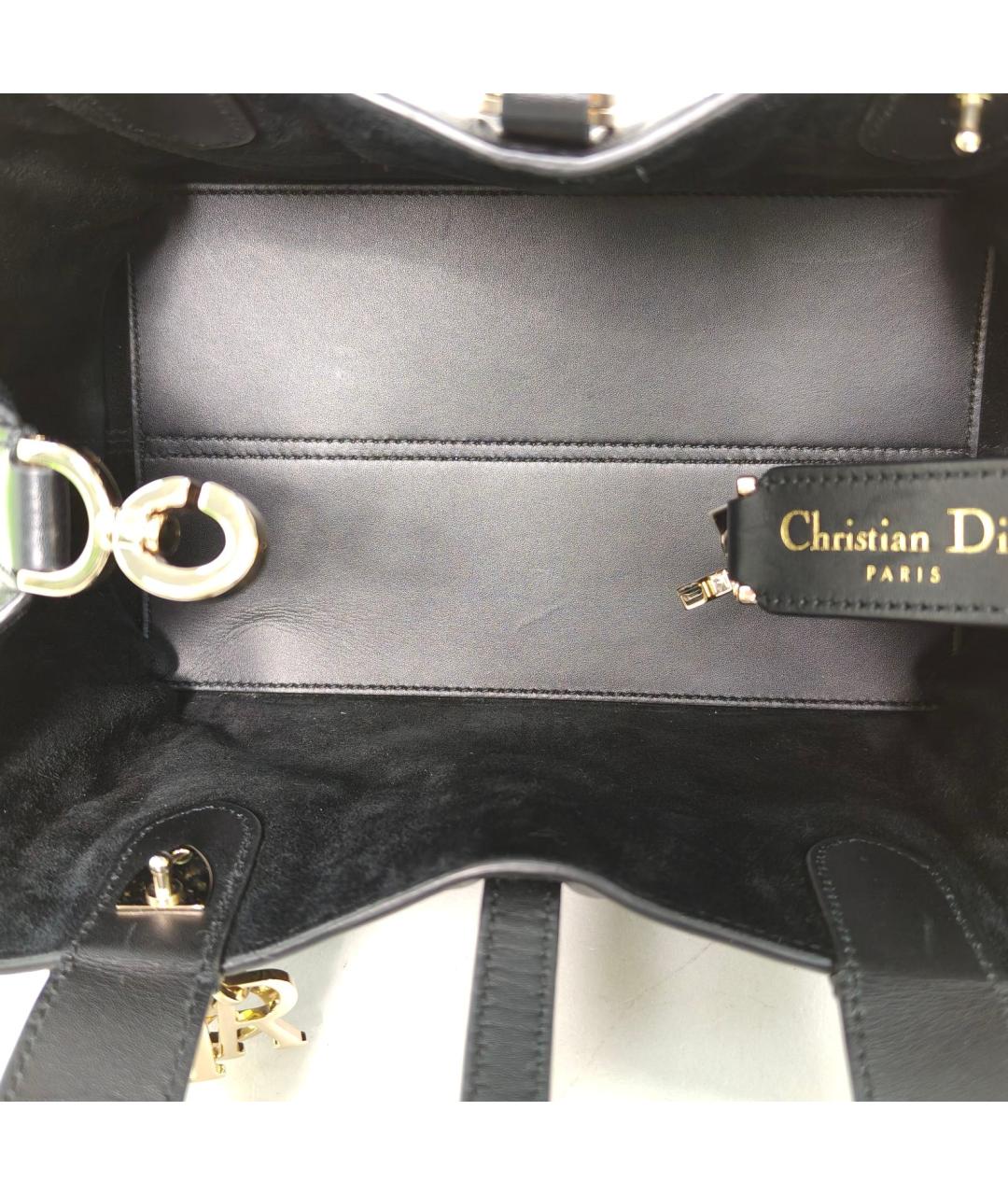 CHRISTIAN DIOR Черная кожаная сумка через плечо, фото 8