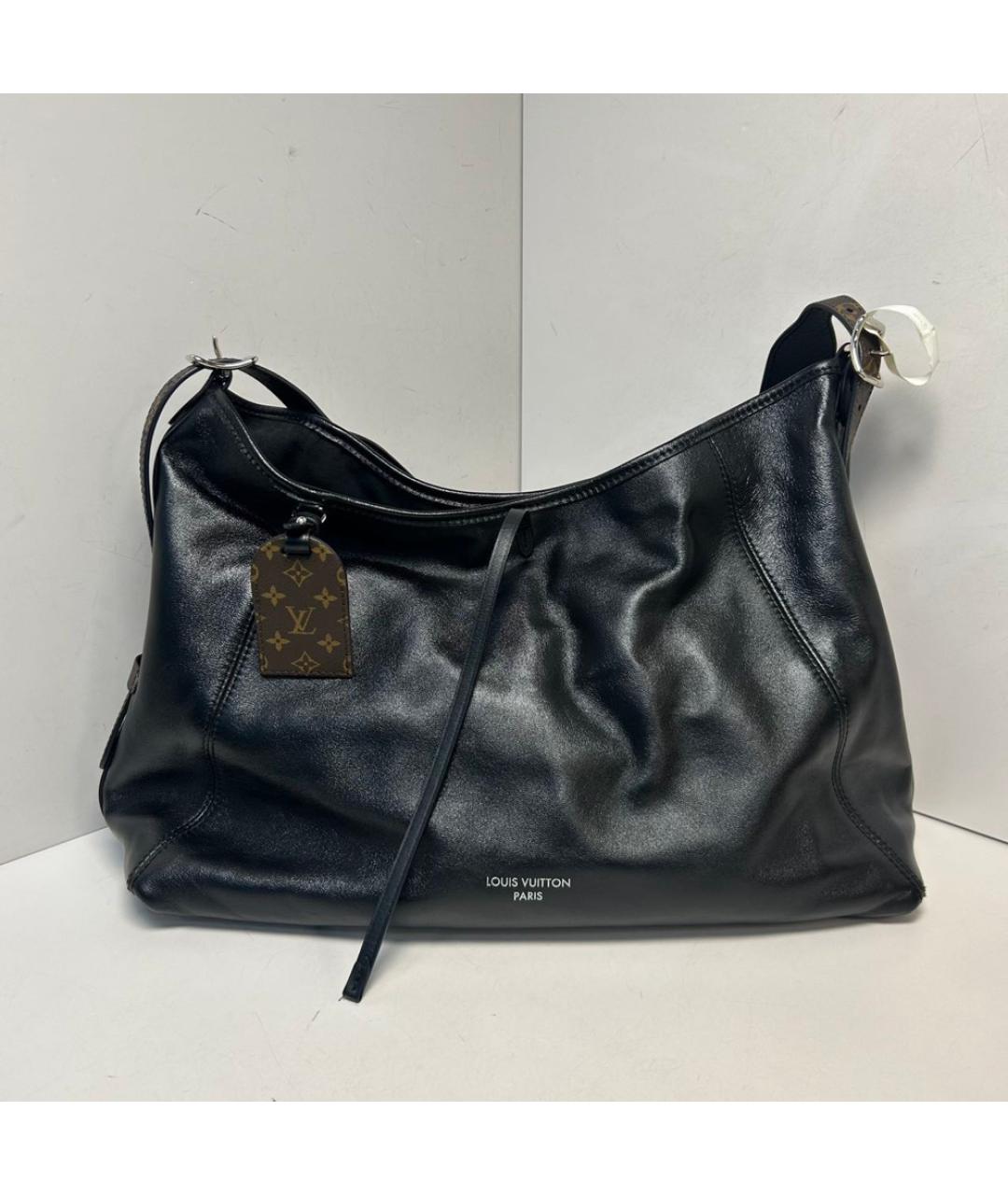 LOUIS VUITTON Черная кожаная сумка через плечо, фото 8