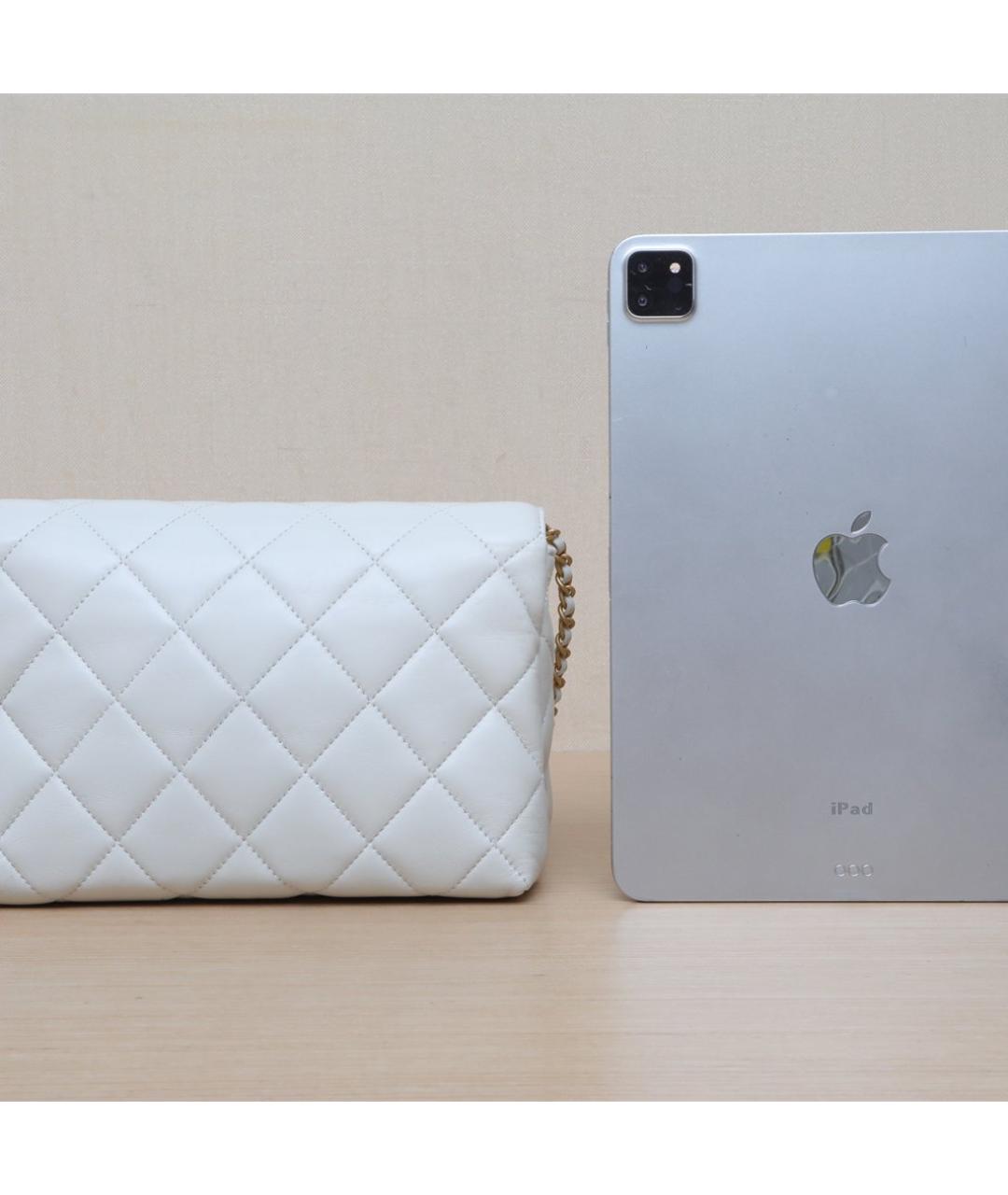 CHANEL Белая кожаная сумка через плечо, фото 6