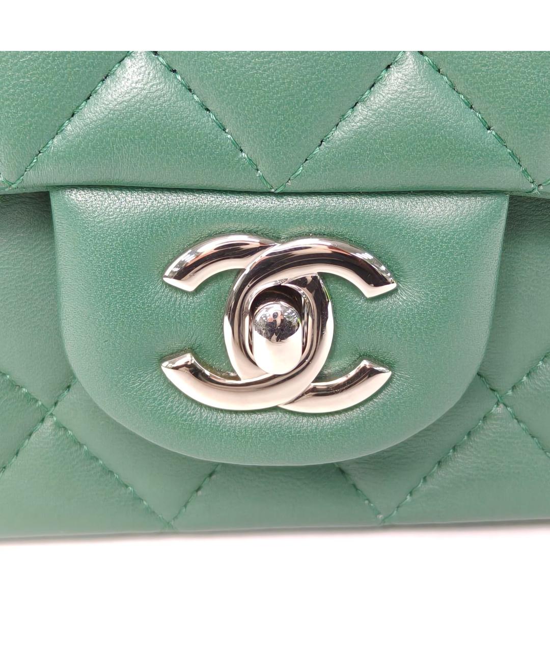 CHANEL Зеленая кожаная сумка через плечо, фото 7