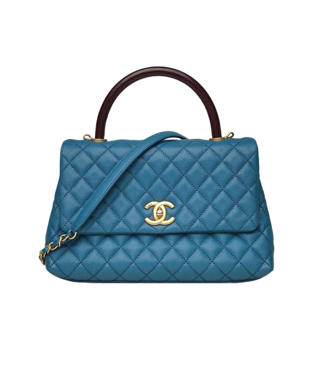 CHANEL Темно-синяя кожаная сумка через плечо, фото 1