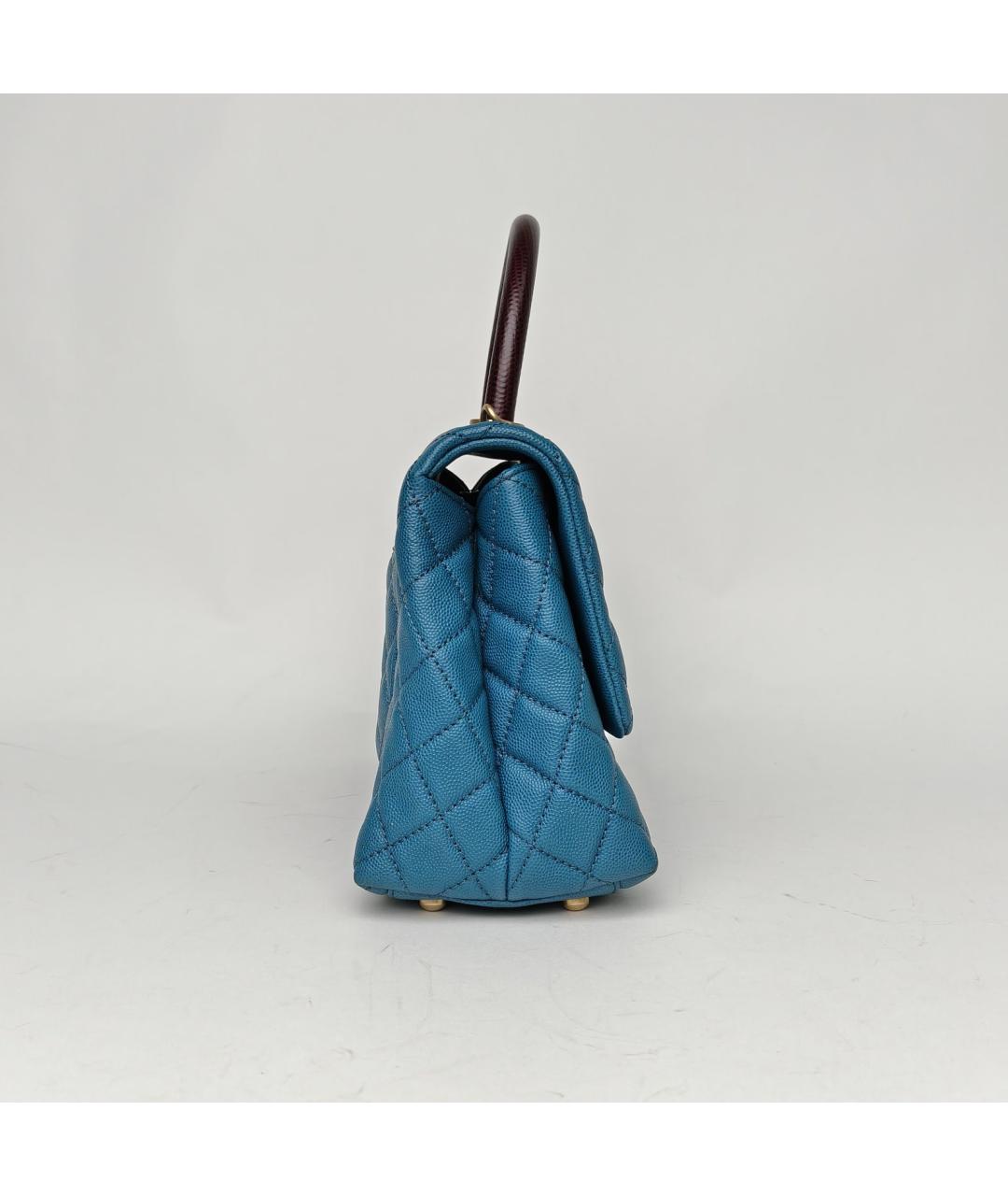 CHANEL Темно-синяя кожаная сумка через плечо, фото 5