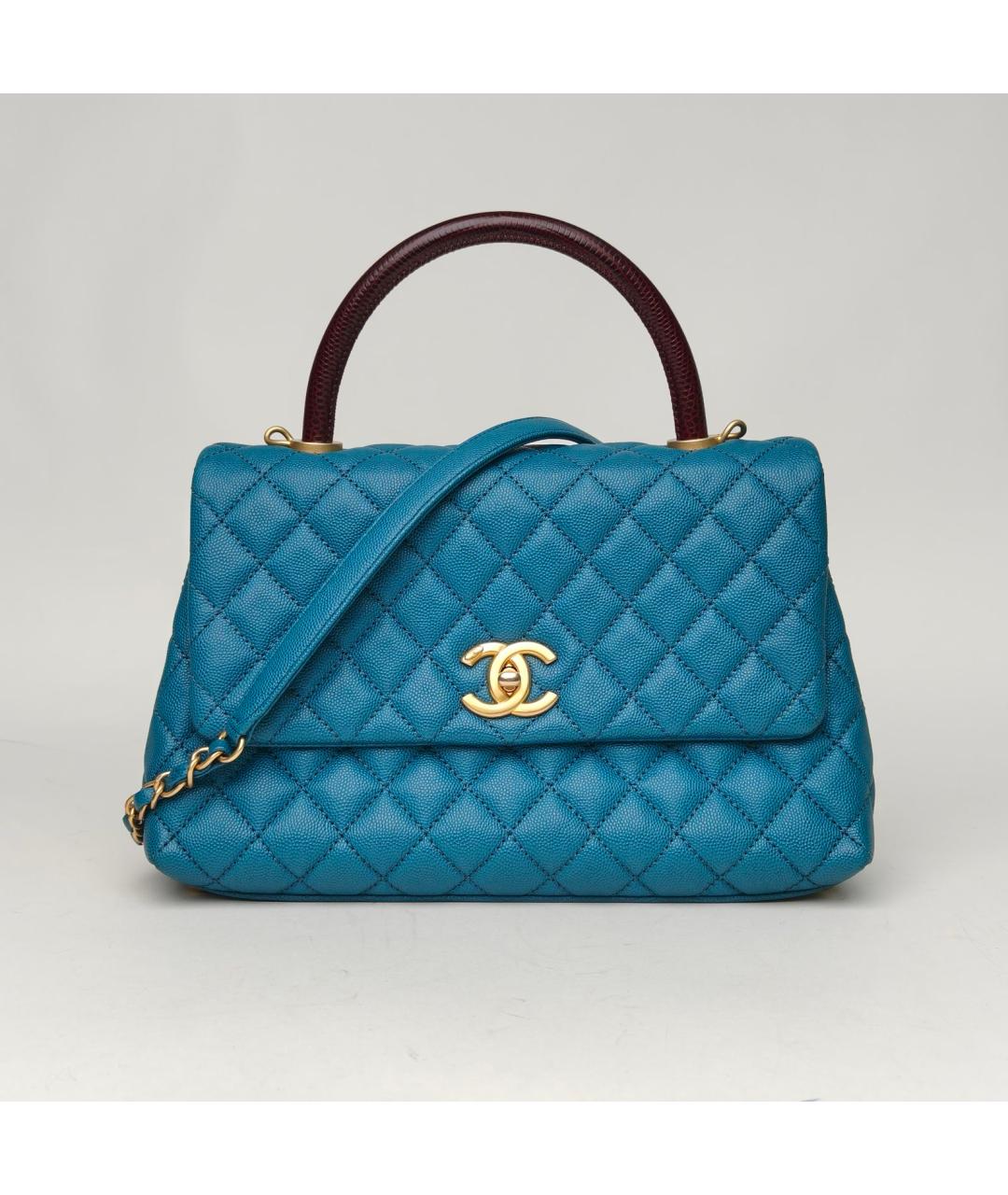 CHANEL Темно-синяя кожаная сумка через плечо, фото 2