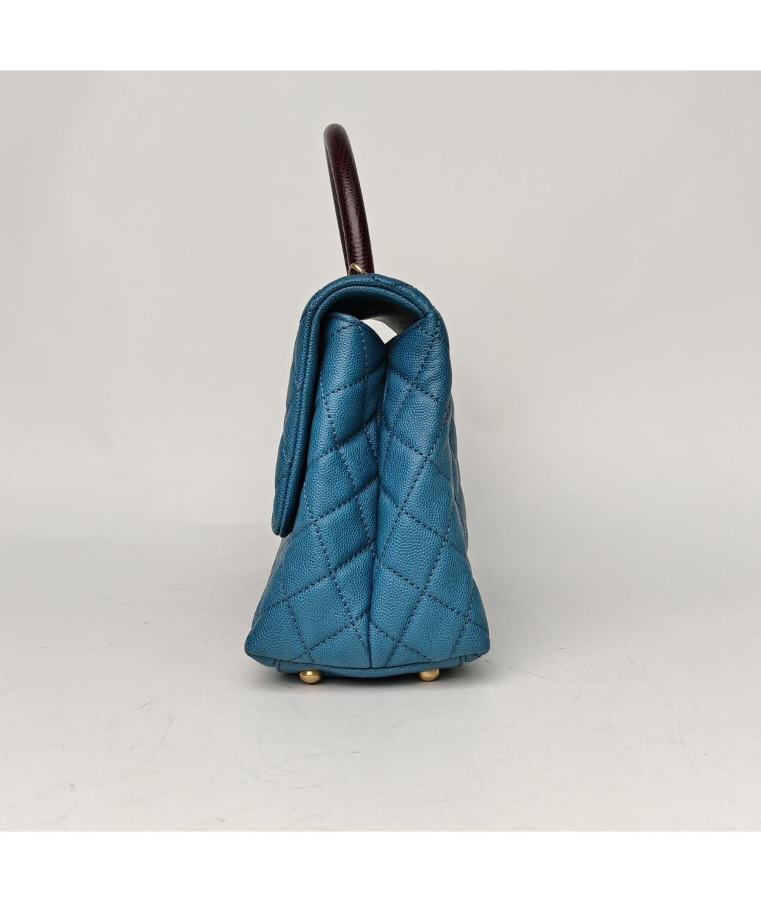 CHANEL Темно-синяя кожаная сумка через плечо, фото 3