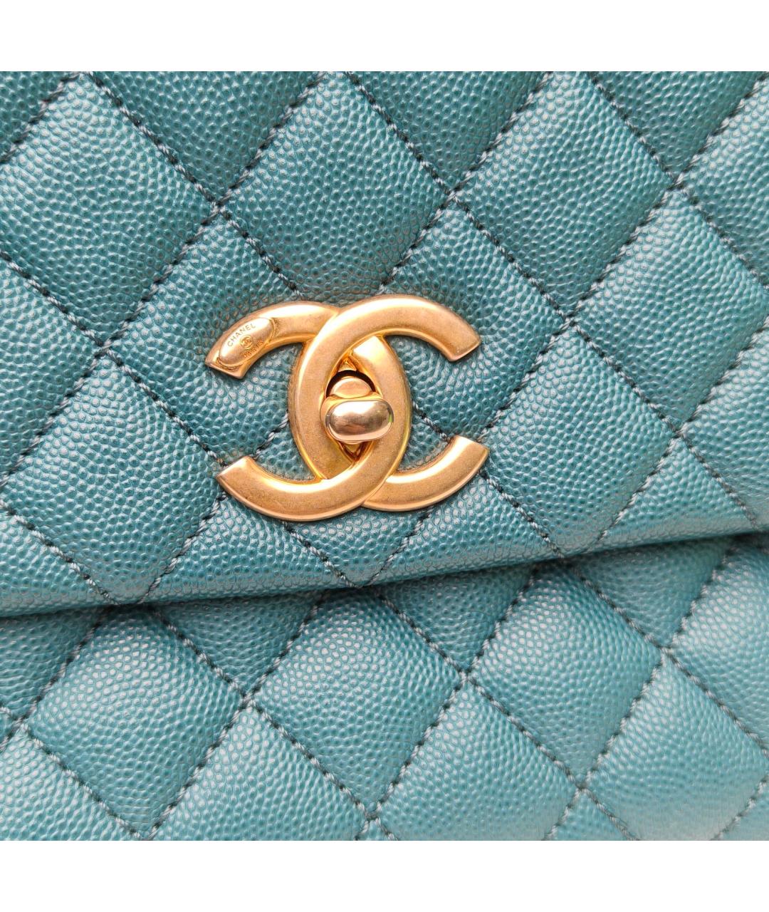 CHANEL Темно-синяя кожаная сумка через плечо, фото 7