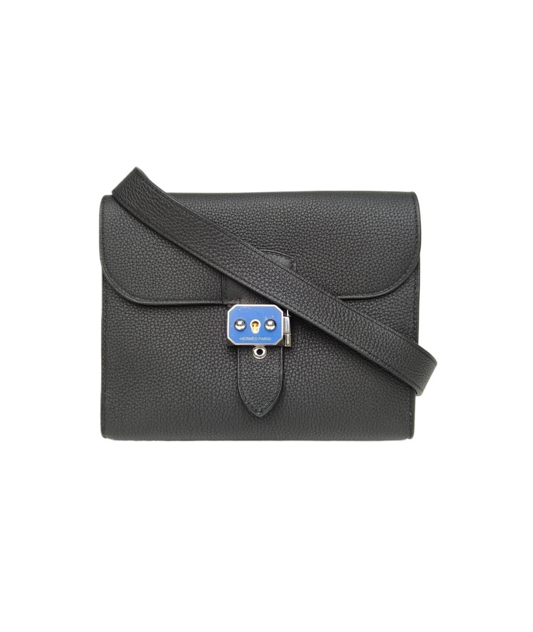 HERMES Черная кожаная сумка через плечо, фото 1