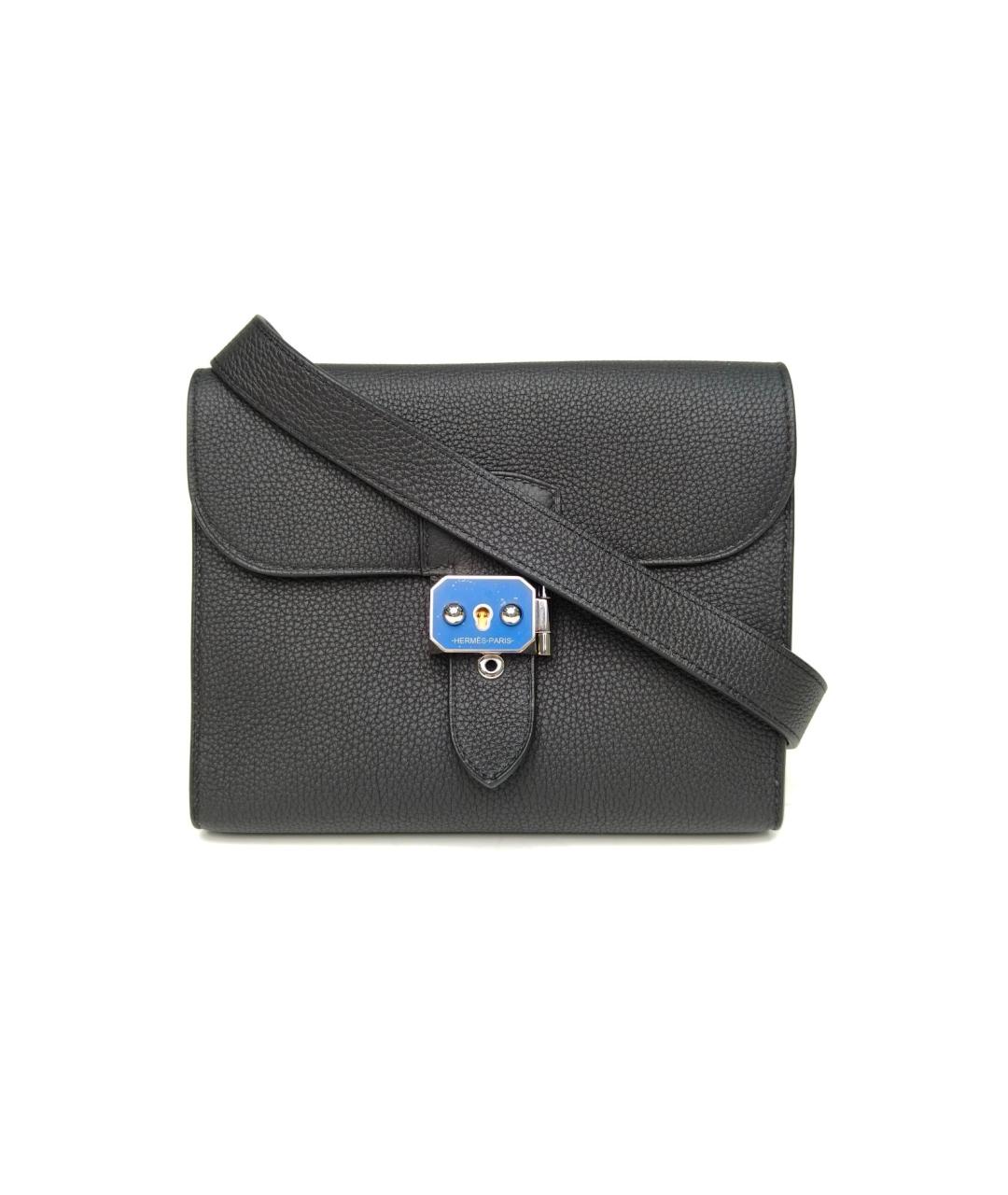 HERMES Черная кожаная сумка через плечо, фото 2