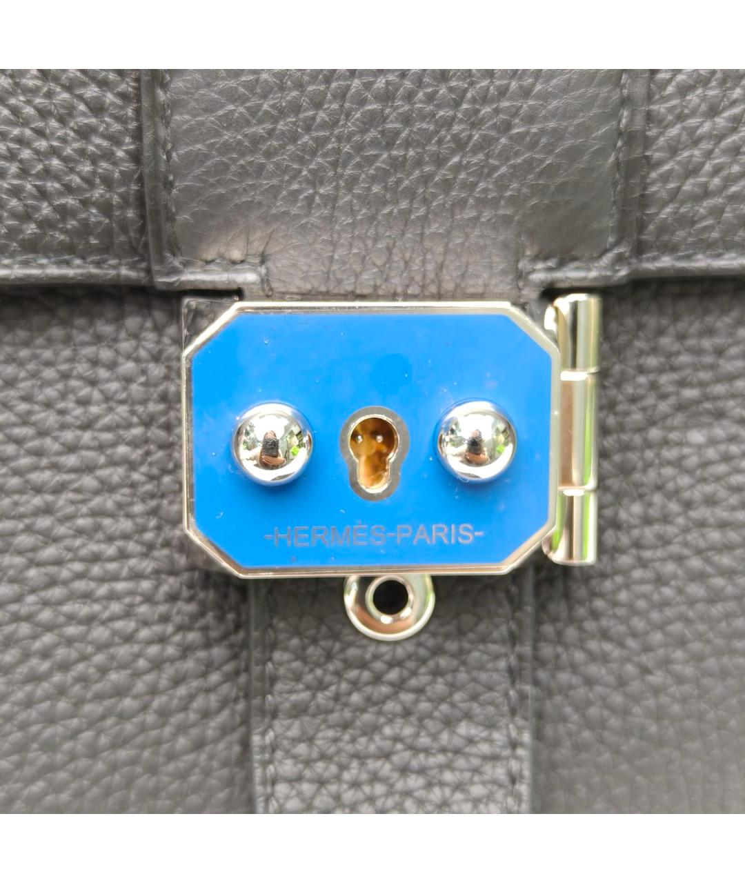 HERMES Черная кожаная сумка через плечо, фото 8