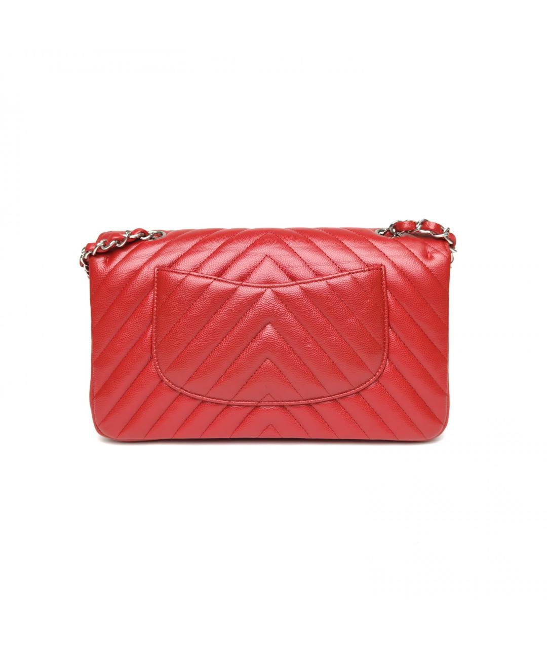CHANEL Красная кожаная сумка через плечо, фото 4