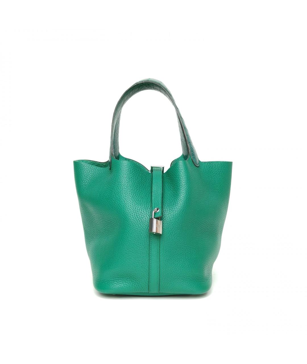 HERMES Зеленая кожаная сумка через плечо, фото 6