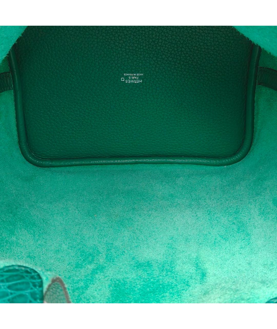 HERMES Зеленая кожаная сумка через плечо, фото 4