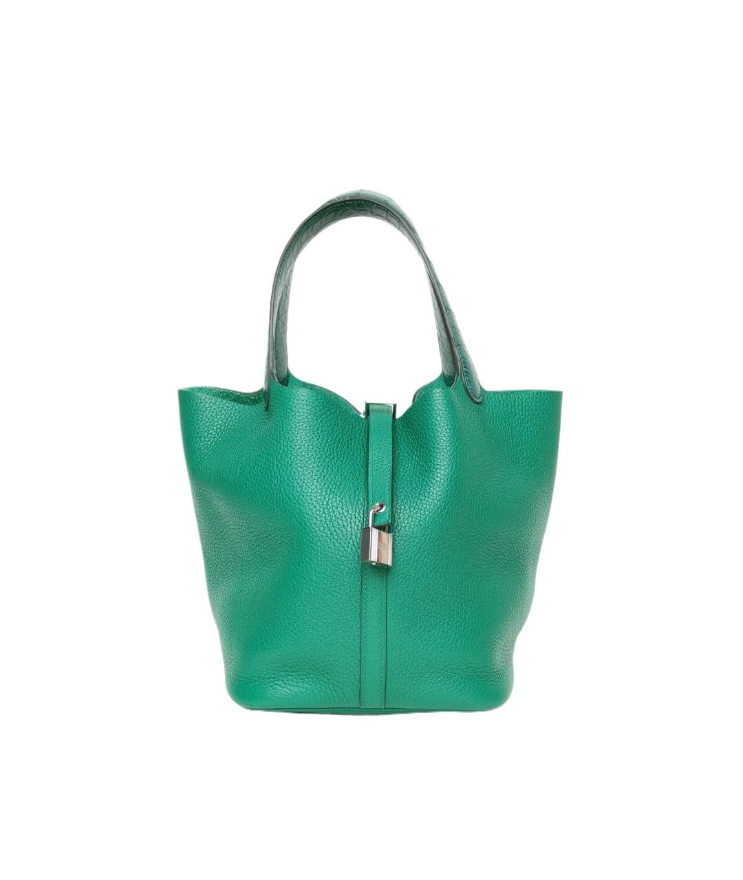 HERMES Зеленая кожаная сумка через плечо, фото 9